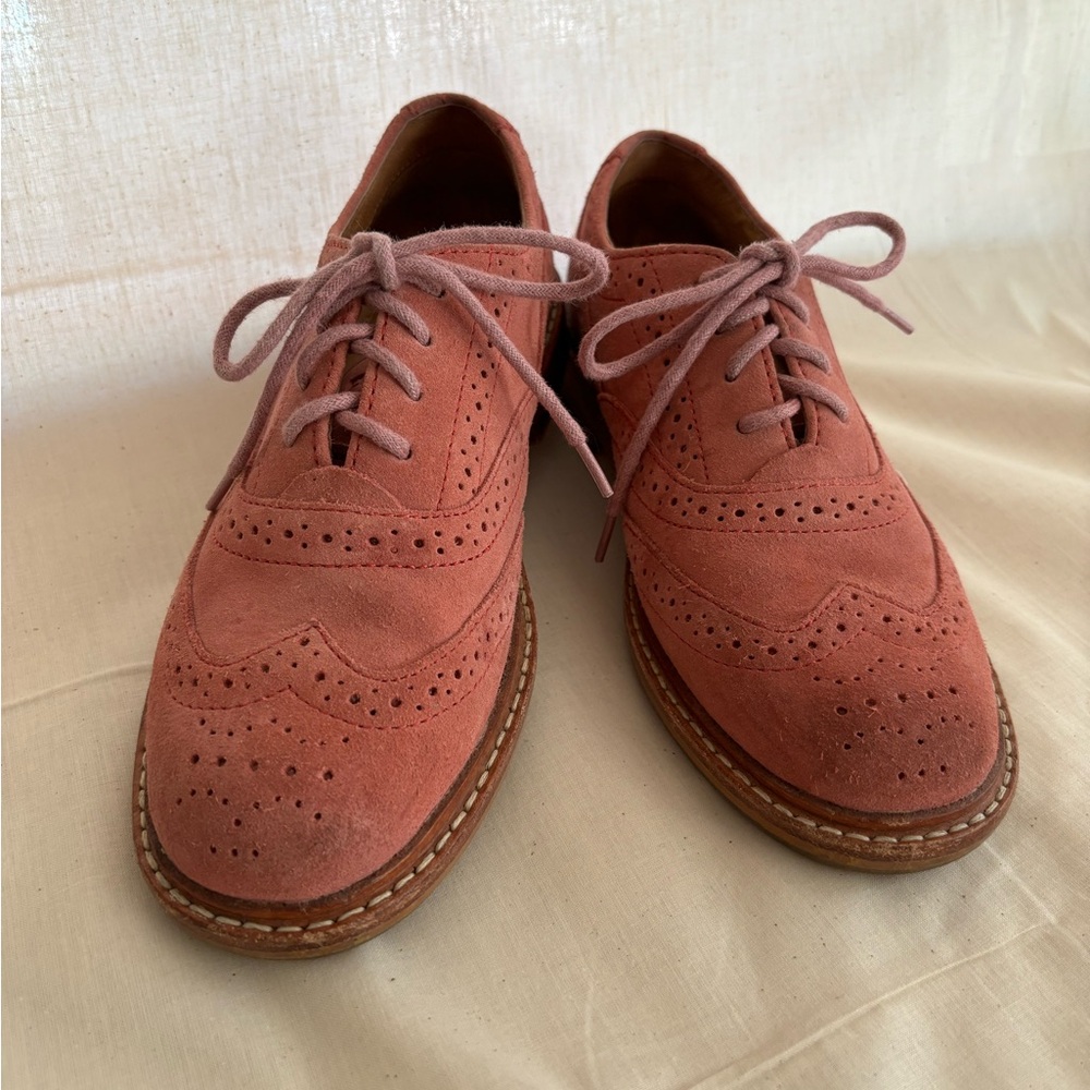 Vintage Fossil Pink Suede Oxfords